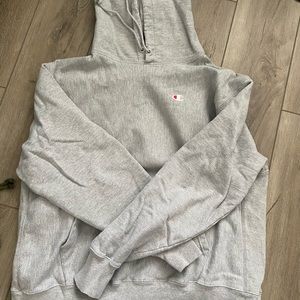 Gray champion hooded sweatshirt size 2XL